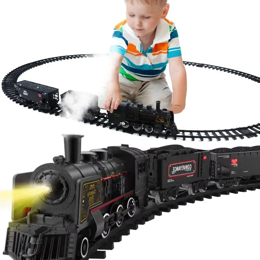 tren de juguete, con luces y sonidos, caja completa con raíles