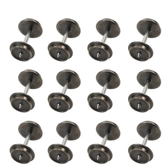 1:87 Scale 36" Wheel Set 12pcs Metal Wheels for Model Trains 0387 