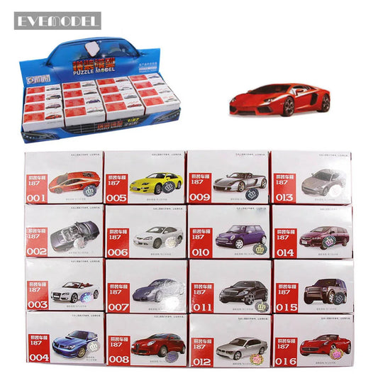 4D Model Car Kit, 1:87 Puzzle, H0 Scale, C8704, 16pcs 