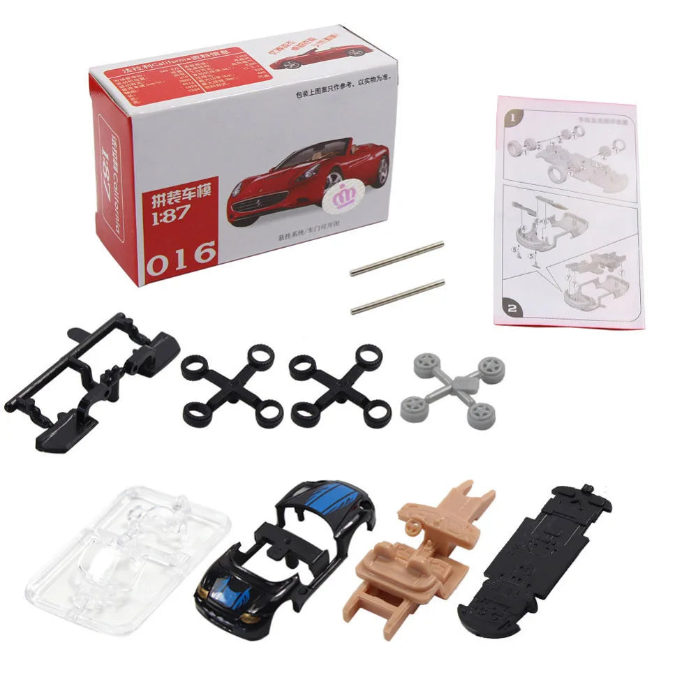 4D Model Car Kit, 1:87 Puzzle, H0 Scale, C8704, 16pcs 