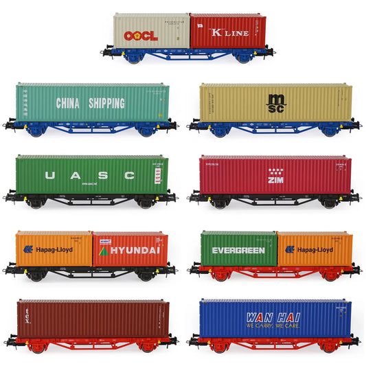 Container flat wagon, scale 1:87, 20 feet, 40 feet 