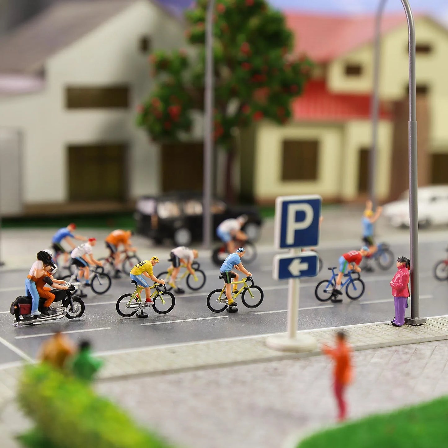 Fahrrad und Motorrad, 15 verschiedene Posen, Maßstab 1:87 