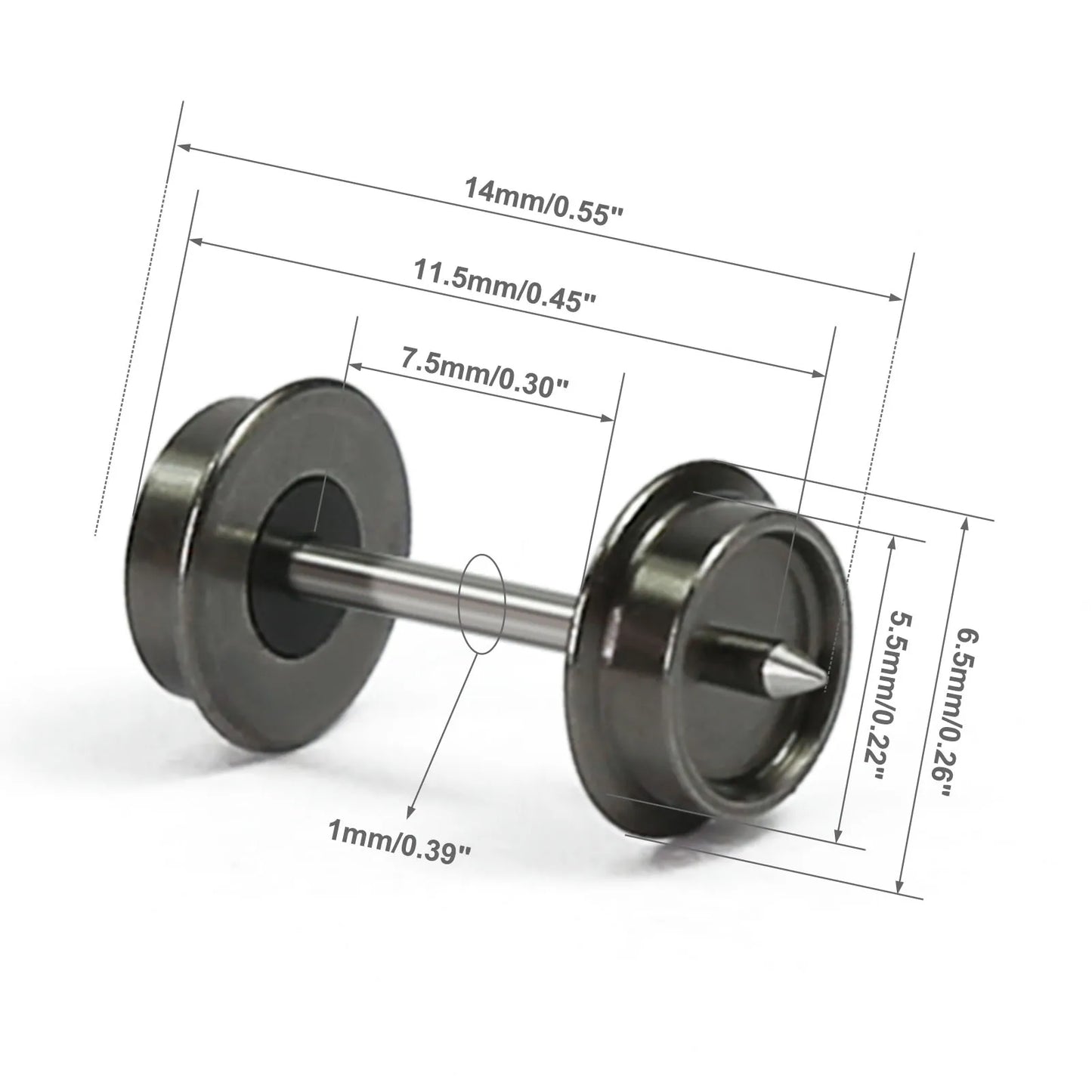 12/24pcs N Scale 33inch Metal Wheels 05150 