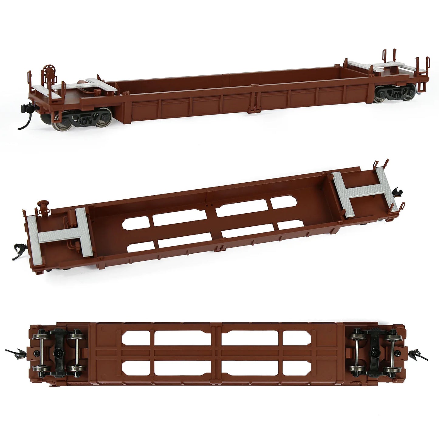 1pc 40ft Flatbed Railway Freight Wagon H0 Scale C8749 