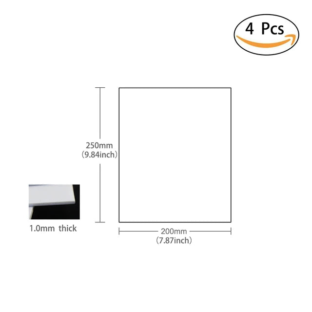 ABS Polystyrene Sheets, 200mm x 250mm, Different Thickness 