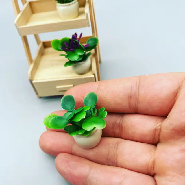 Fleurs miniatures en pot, modèle de plantes en ABS, Diorama 10 pièces