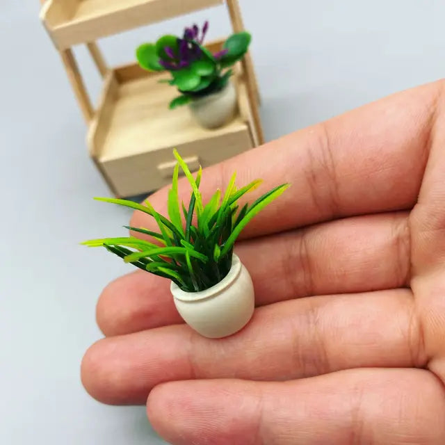 Miniature Potted Flowers ABS Plant Model Diorama 10pcs 