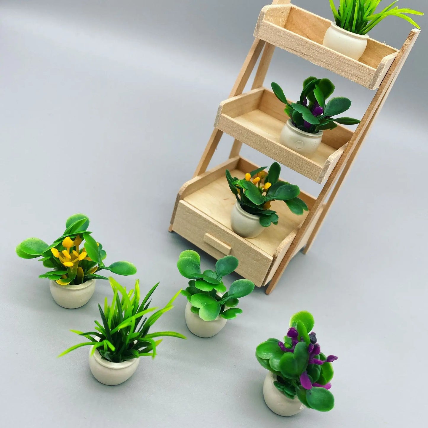 Miniature Potted Flowers ABS Plant Model Diorama 10pcs 