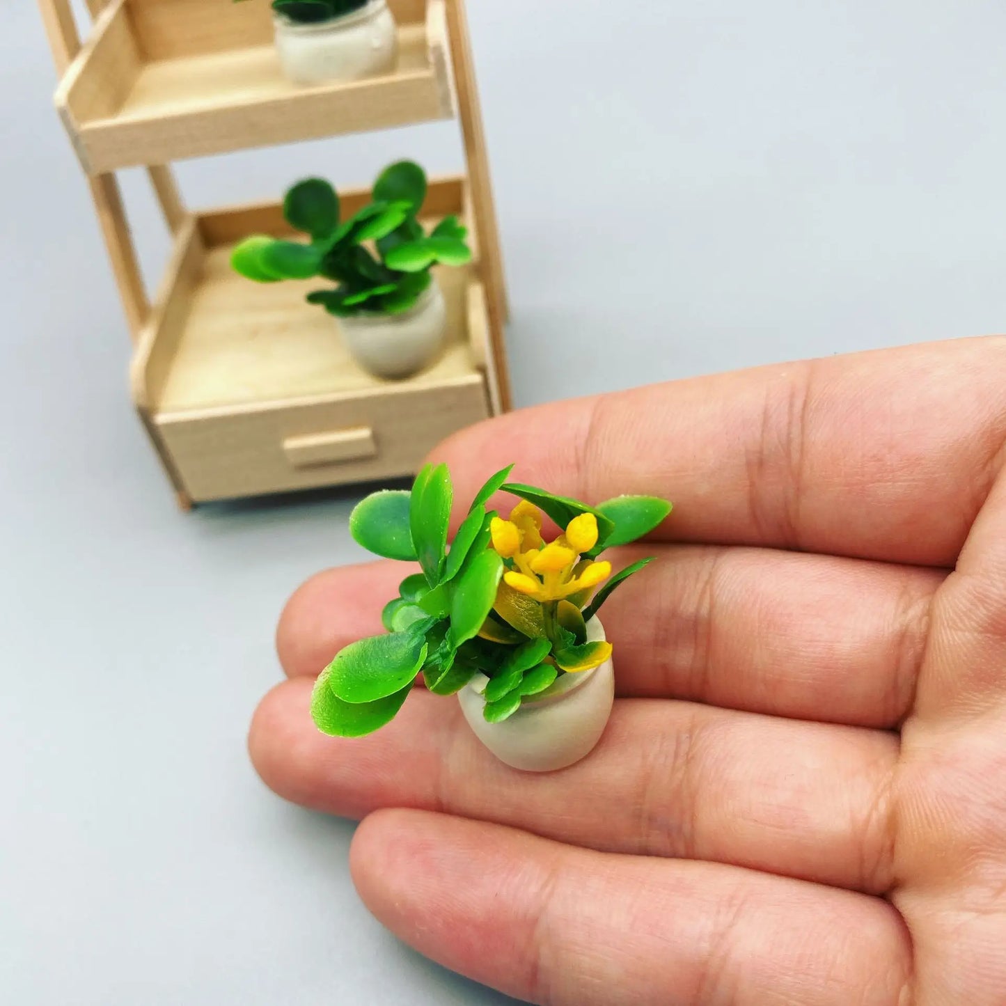 Miniature Potted Flowers ABS Plant Model Diorama 10pcs 