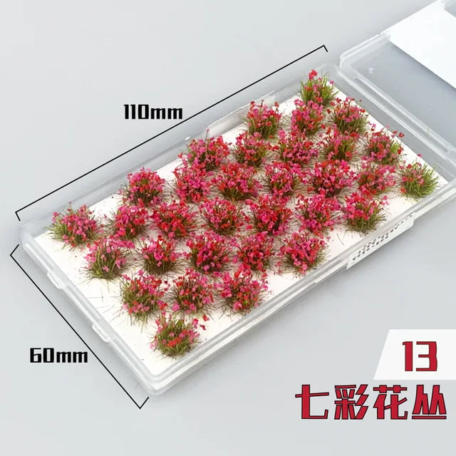 32pcs/box miniature flowers for diorama military scene railway train architecture building materials 