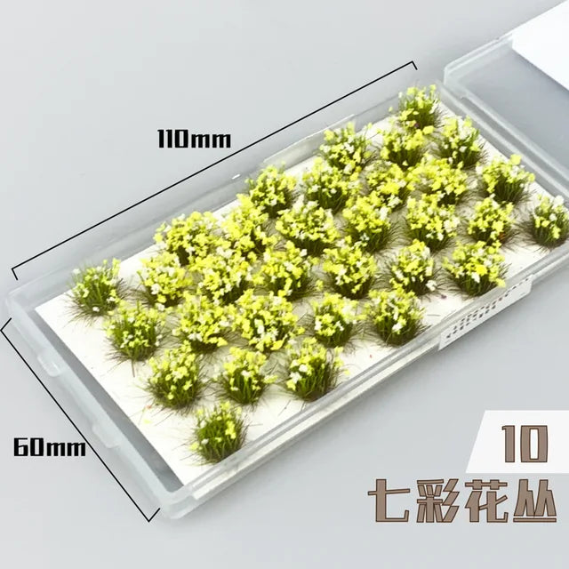 32pcs/box miniature flowers for diorama military scene railway train architecture building materials 