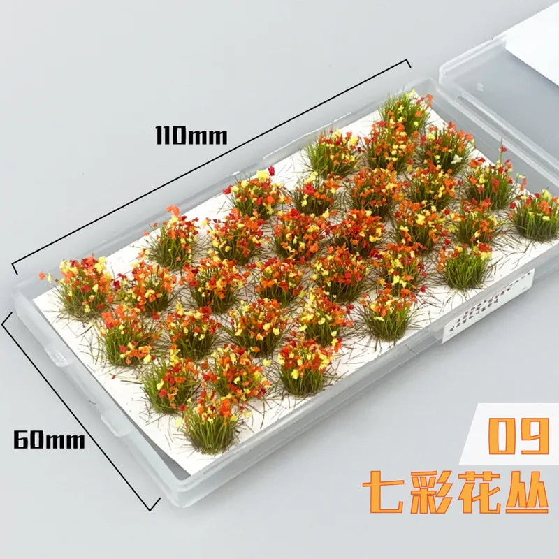 32pcs/box miniature flowers for diorama military scene railway train architecture building materials 