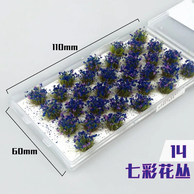 32pcs/box miniature flowers for diorama military scene railway train architecture building materials 