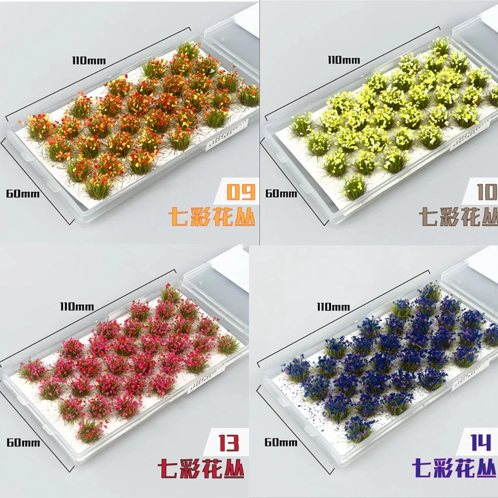 32pcs/box miniature flowers for diorama military scene railway train architecture building materials 