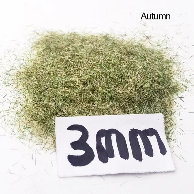 Grass flocking fibers, 50ml pot, 1.5/3/5/8mm, H0-N Z scale 