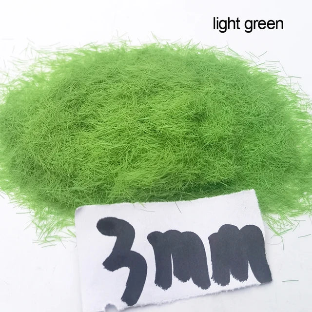 Grass flocking fibers, 50ml pot, 1.5/3/5/8mm, H0-N Z scale 