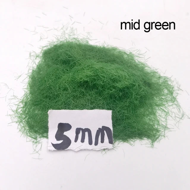 Grass flocking fibers, 50ml pot, 1.5/3/5/8mm, H0-N Z scale 