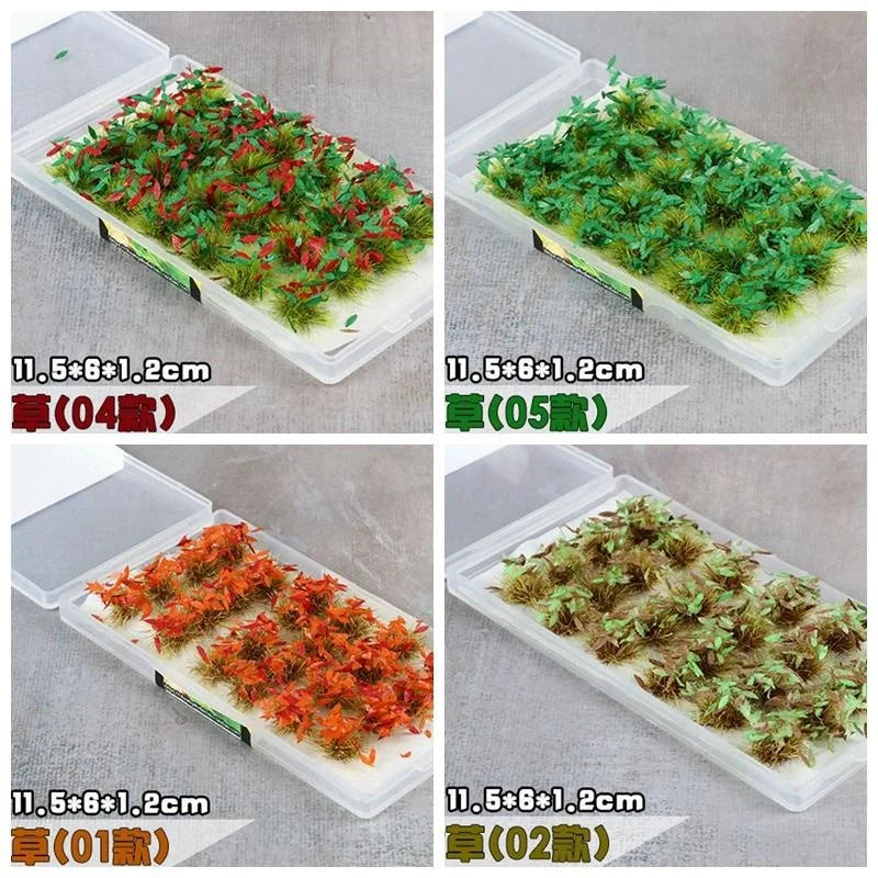 24pcs/box decorative flower clusters for diorama military scene railway train 