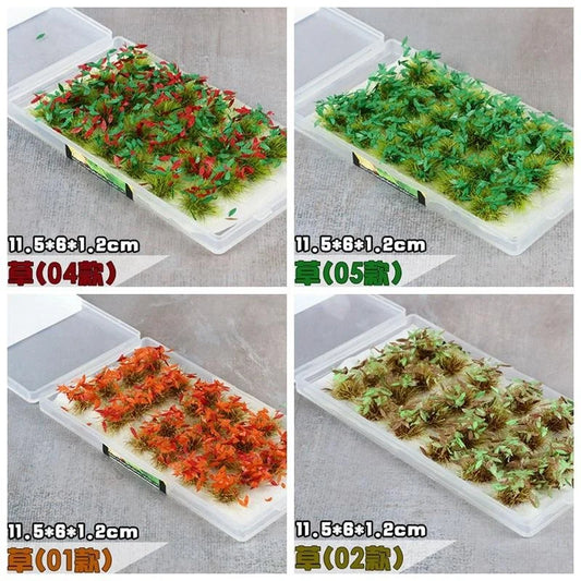 24pcs/box decorative flower clusters for diorama military scene railway train 