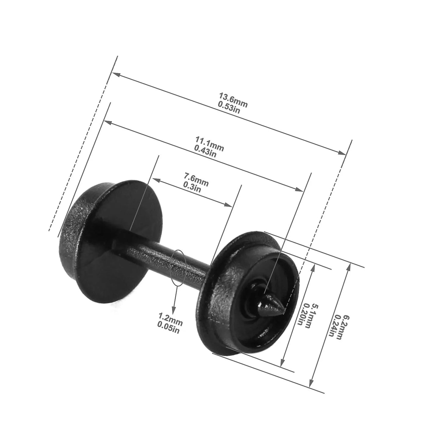 N Scale 1:160 33inch 28N 24pcs 48pcs Model Train Plastic Wheel Set 