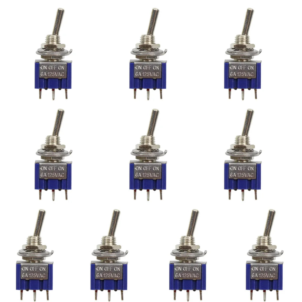 Schöner Miniatur-Wippschalter EIN/AUS/EIN, SPDT Snap125 V AC, 10 Stück, SW05 