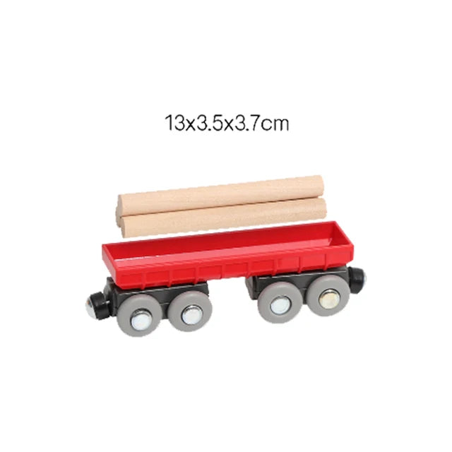 Children's wooden electric railway track toy 