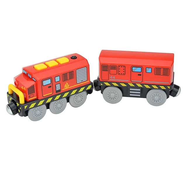 Wooden Train Track Toys for Children, Magnetic and Electric Set, Compatible with All Brands of Wood, Biro Train Tracks 