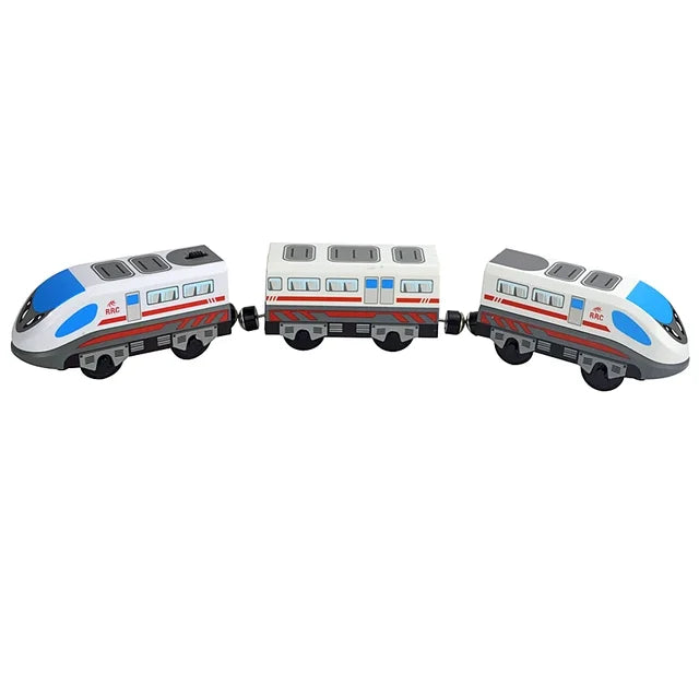 Jouets de voie ferrée en bois pour enfants, ensemble magnétique et électrique, compatible avec toutes les marques de bois, voies ferrées Biro