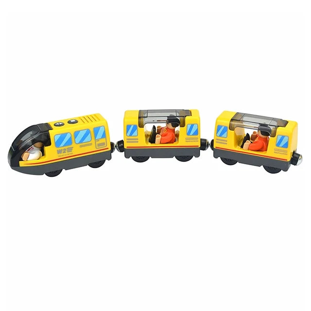 Wooden Train Track Toys for Children, Magnetic and Electric Set, Compatible with All Brands of Wood, Biro Train Tracks 