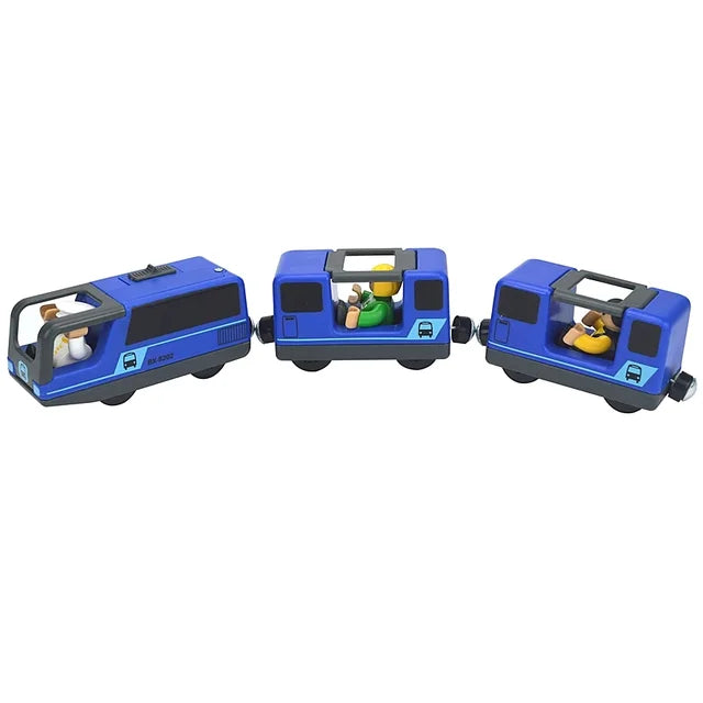 Wooden Train Track Toys for Children, Magnetic and Electric Set, Compatible with All Brands of Wood, Biro Train Tracks 