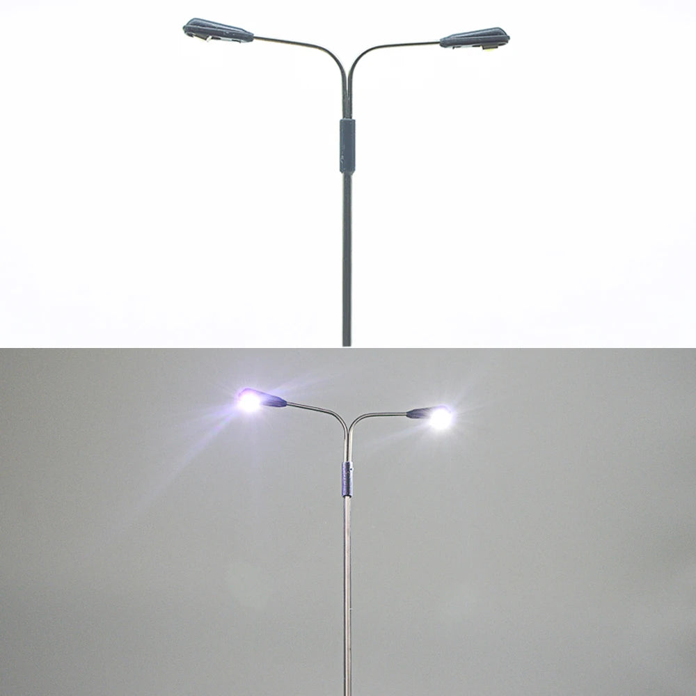 Lot de lampadaires en métal, 10 pièces, modèle réduit, éclairage rw, chemin de fer, chemin de fer, chemin de fer, bâtiment, chemin de fer, chemin de fer, table, diorama