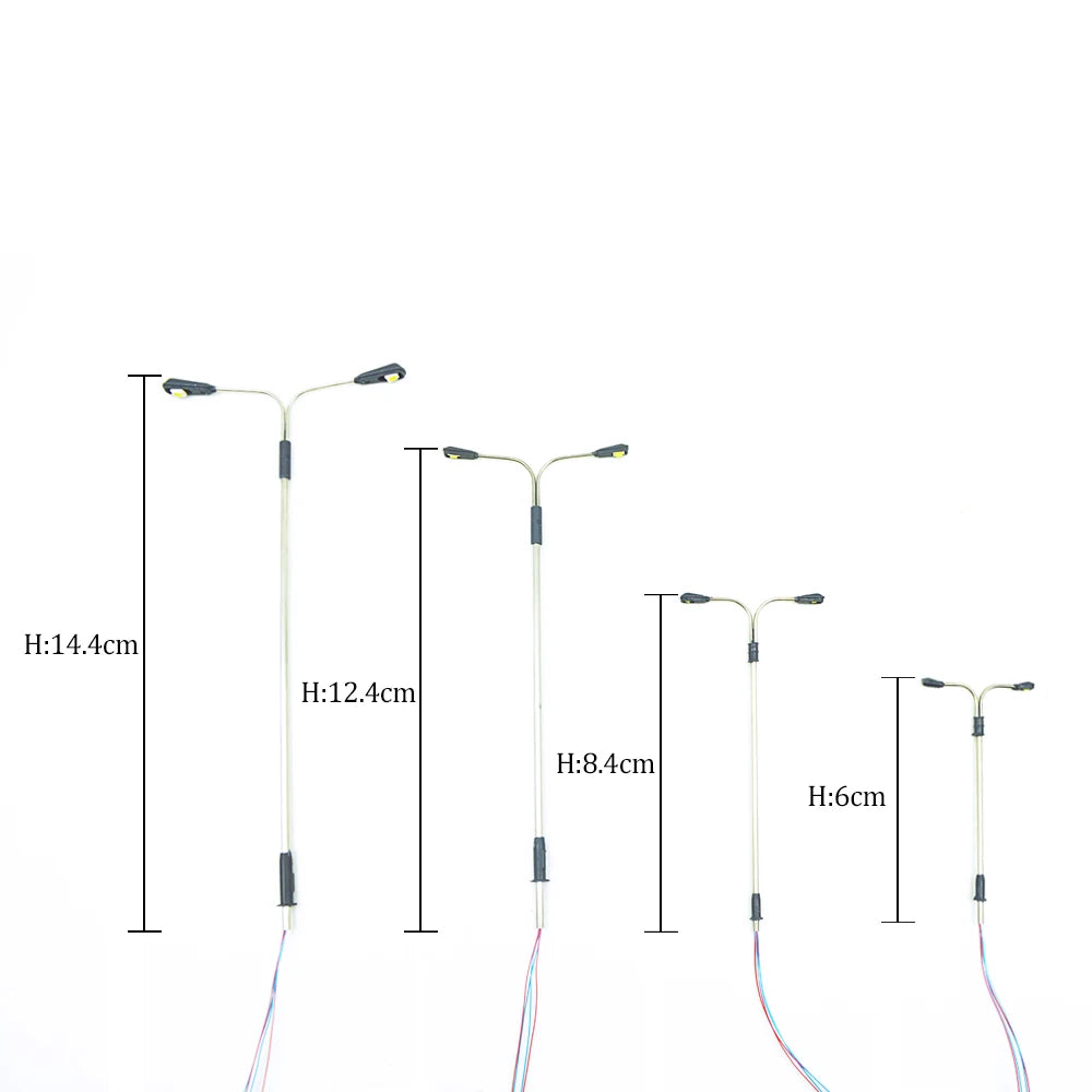 Lot de lampadaires en métal, 10 pièces, modèle réduit, éclairage rw, chemin de fer, chemin de fer, chemin de fer, bâtiment, chemin de fer, chemin de fer, table, diorama