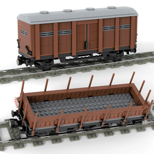 Covered wagon and flat wagon, MOC Construction 