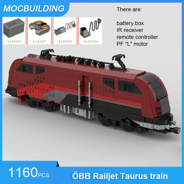 ÖBB-Lokomotive, schwarz-rote Ausführung, MOC-Steinbaugruppe 