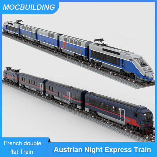 Austrian Night Express train, double-decker TGV, bricks to assemble 