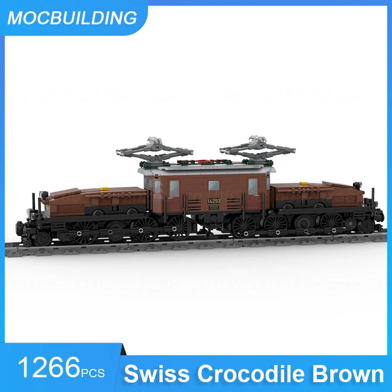 Swiss Crocodile locomotive, brown and dark green, MOC 