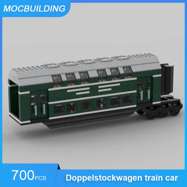 Verschiedenes rollendes Material, selbstgebaute MOC-Steine 