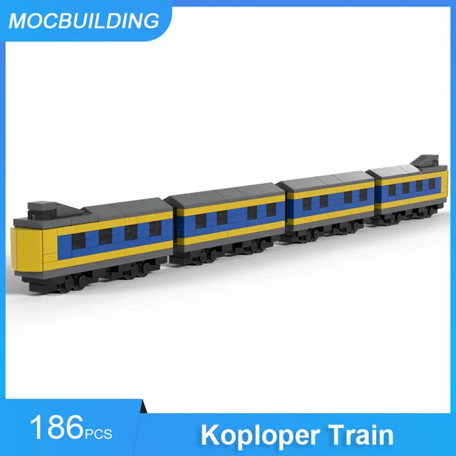 Verschiedenes rollendes Material, selbstgebaute MOC-Steine 