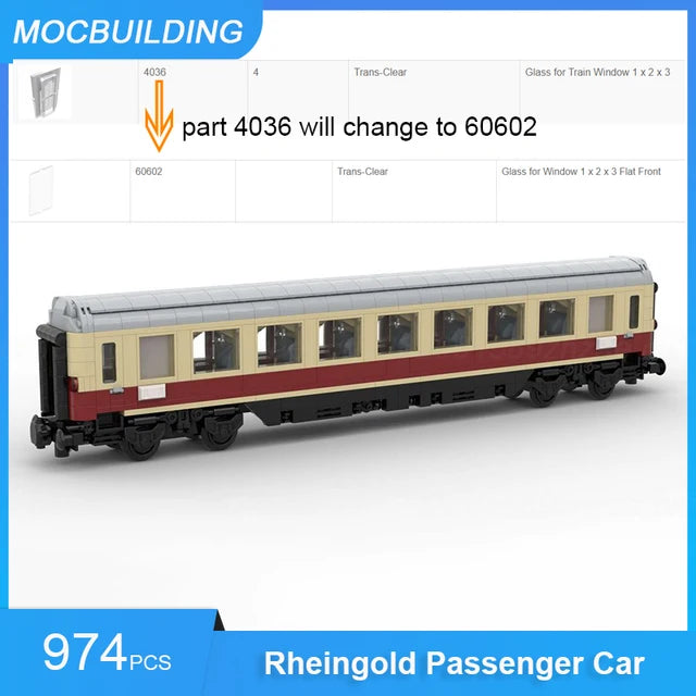 Corail passenger car, 1st class train model, DIY MOC assembled bricks 