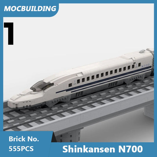 Japanese TGV Shinkansen, assembled bricks MOC 