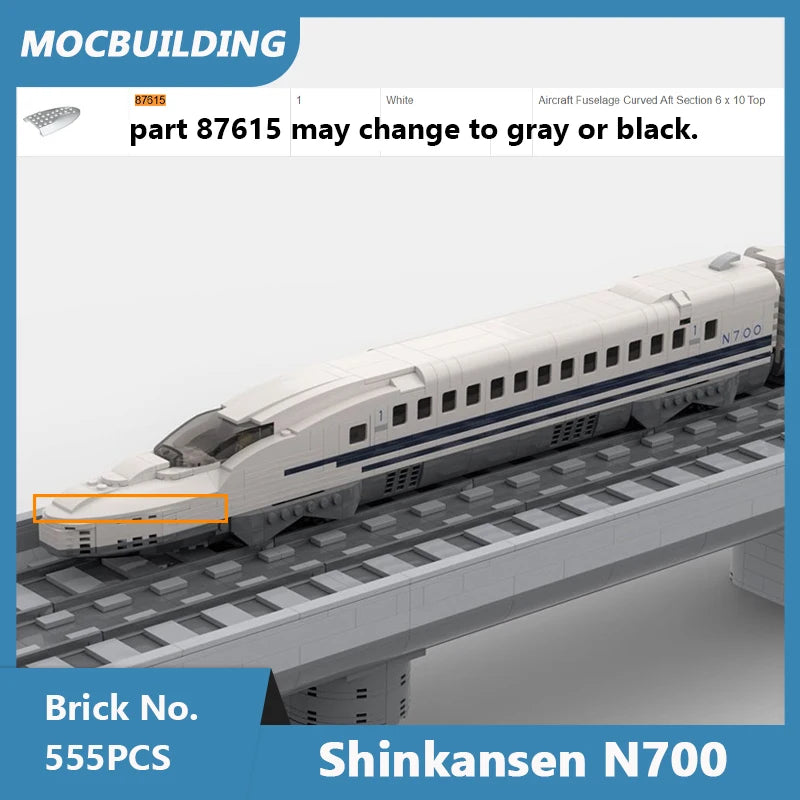 Japanischer TGV Shinkansen, zusammengebaute Bausteine ​​MOC 