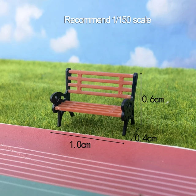 Mini park bench, H0 scales, 1/64/87, 2 pieces 