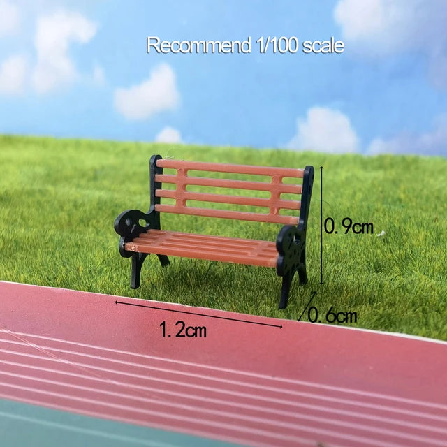 Mini park bench, H0 scales, 1/64/87, 2 pieces 