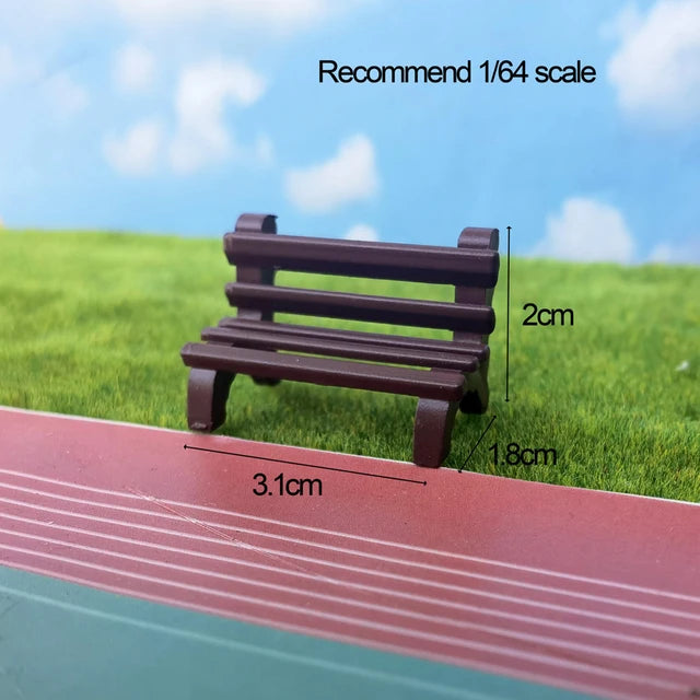 Mini park bench, H0 scales, 1/64/87, 2 pieces 