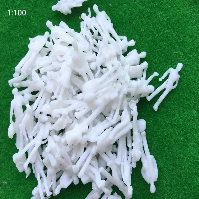 300pcs White Mixed Miniature Figures Human Scale HO Model Plastic Resin 100/150/200/300 