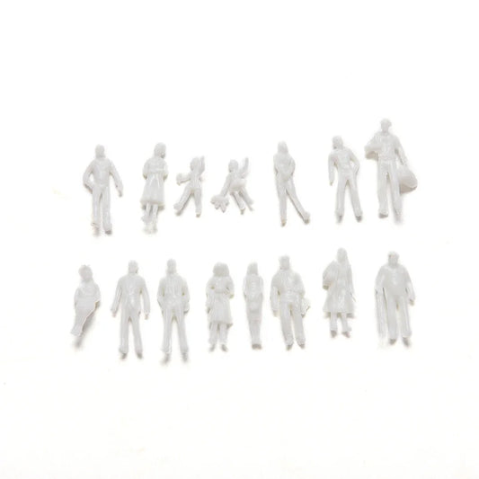 300pcs White Mixed Miniature Figures Human Scale HO Model Plastic Resin 100/150/200/300 