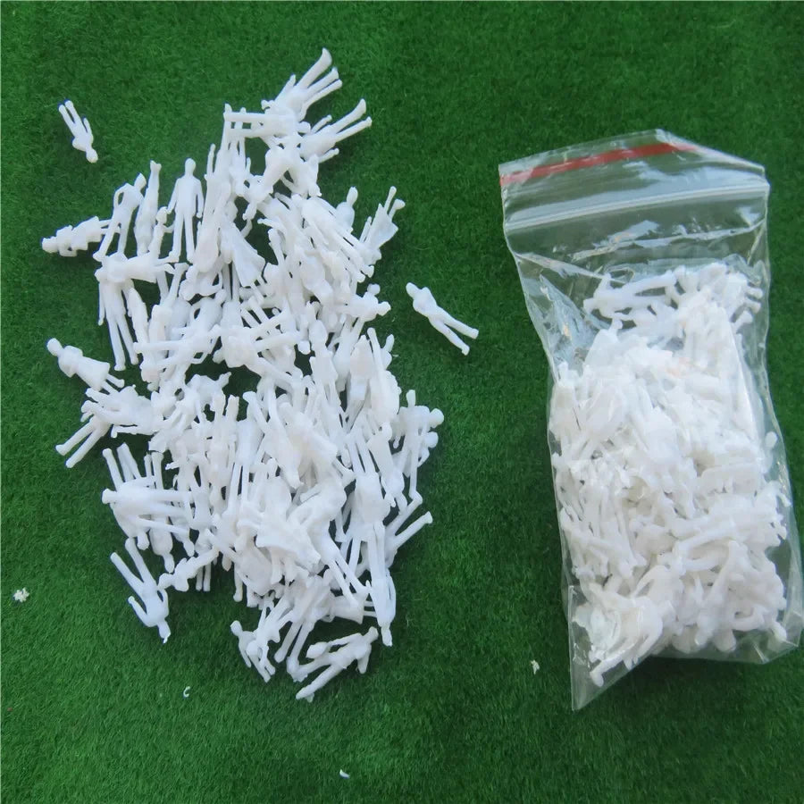 300pcs White Mixed Miniature Figures Human Scale HO Model Plastic Resin 100/150/200/300 