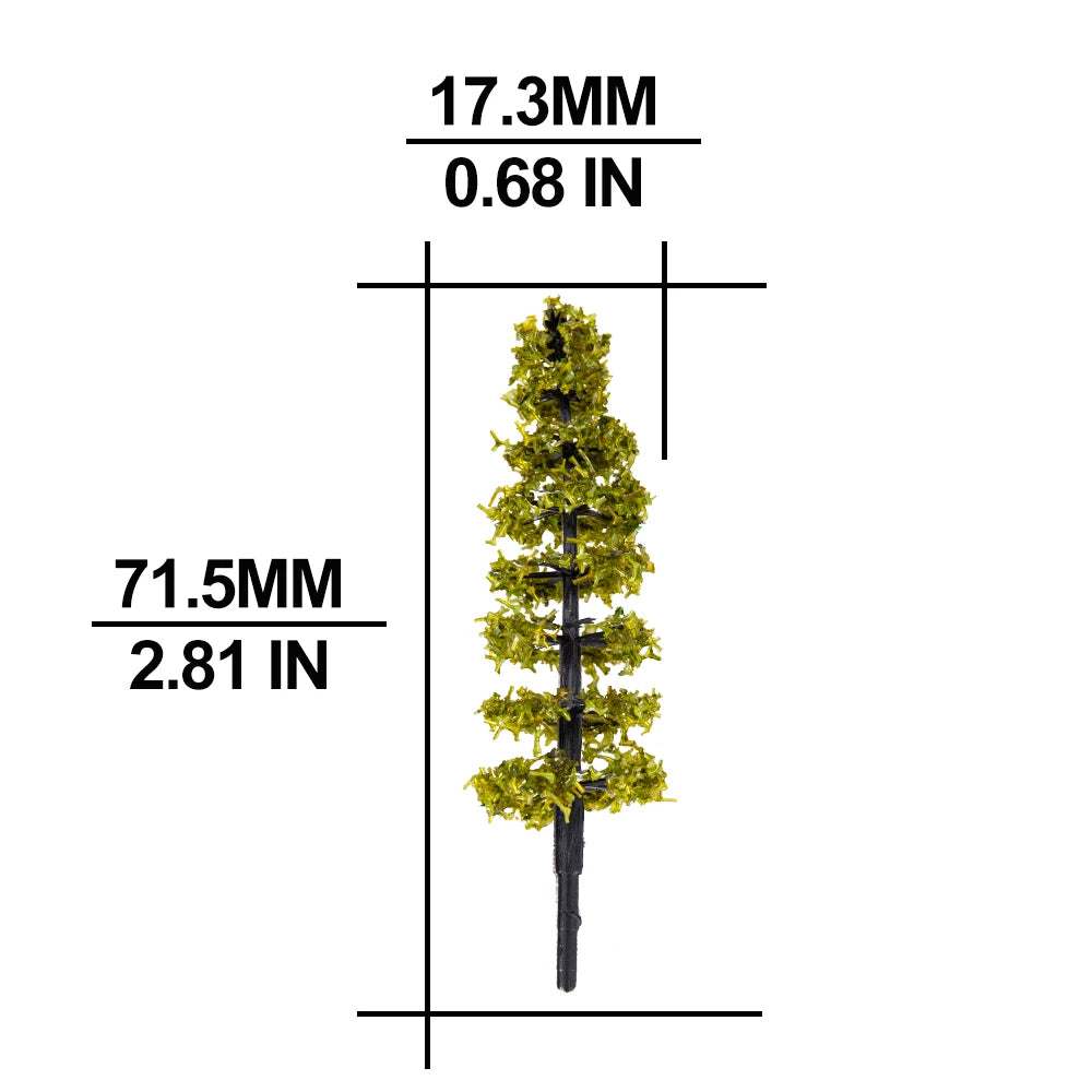 7-9cm Miniature Tree Model, ABS Enriched Plant for Sand Table Building, Railway Scenery Materials, Diorama Analyst, 25 Pieces 