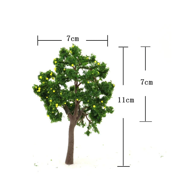 Modèle d'arbre fruitier l'inventaire de simulation, mise en page de scène de table de sable bricolage, matériaux de plantes, kits de diorama, lot de 10 pièces