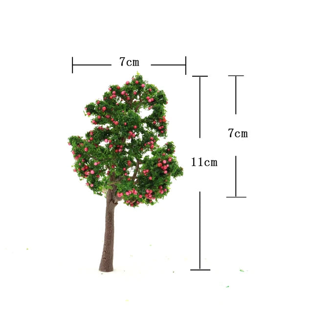 Fruit tree model simulation inventory, DIY sand table scene layout, plant materials, diorama kits, 10pcs/lot 